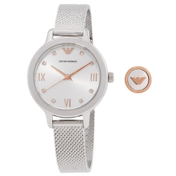 FX04489B NWT Emporio Armani Fashion Ladies Quartz Steel Authentic Watch - Picture 1 of 4